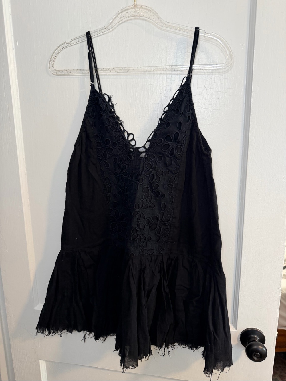 Free people black eyelet embroidered boho mini dress - Picture 3 of 7